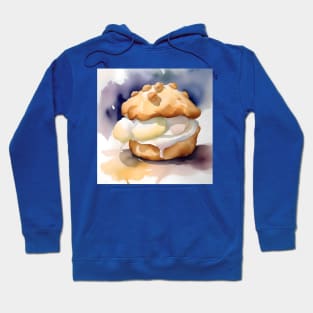 National Cream Puff Day- January 2 - Watercolor Hoodie